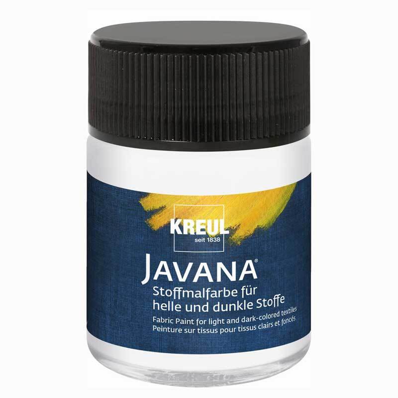 Javana Stoffmalfarbe für helle und dunkle Stoffe, 50ml Flasche, ideal für kreative Textilgestaltung.