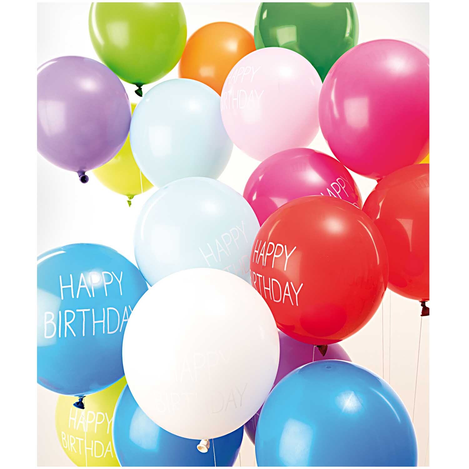 Luftballons Happy Birthday 30cm 12 Stück: Bunte Ballons mit "Happy Birthday"-Aufdruck von Rico Design.