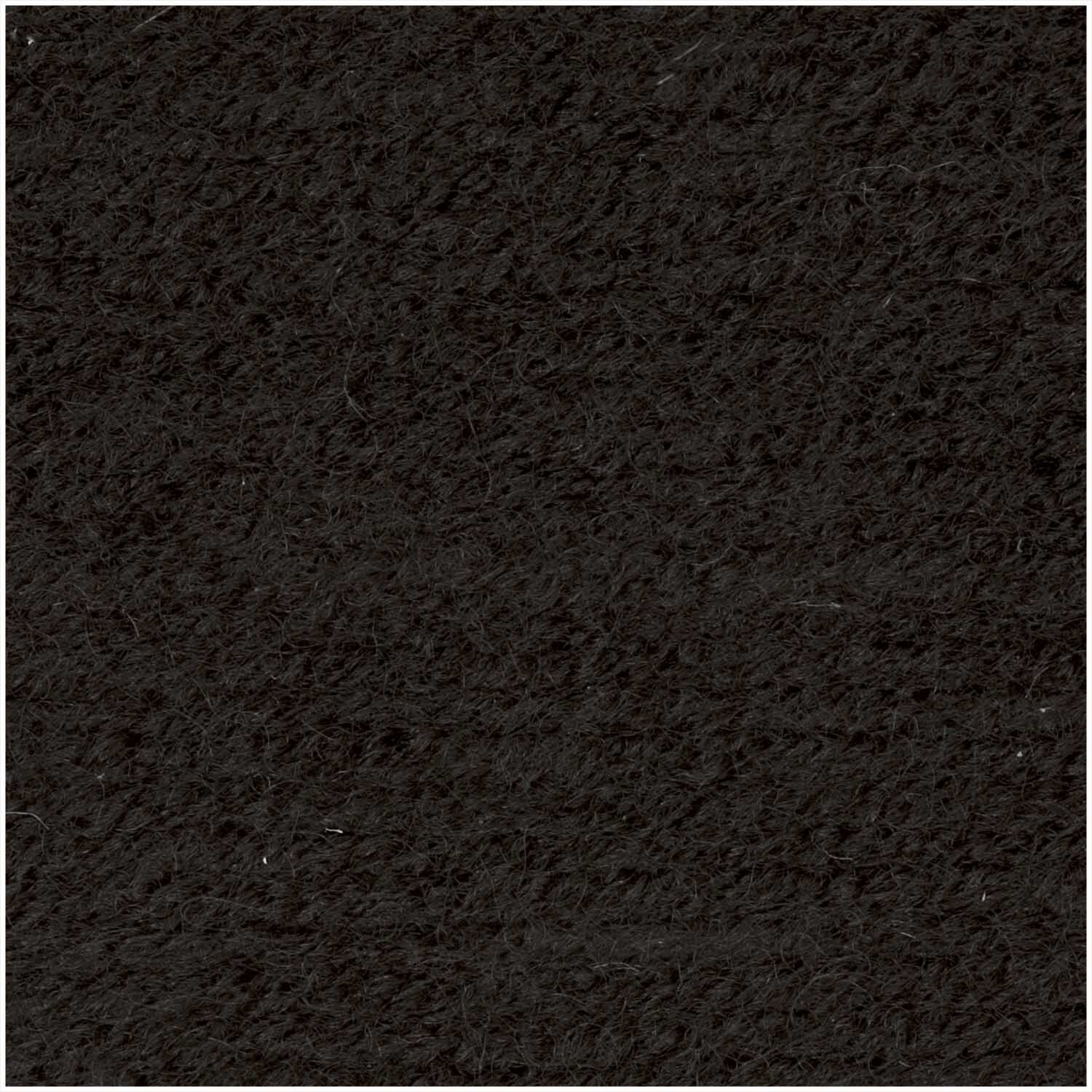 Classik Wolle in Schwarz, 50g 90m, von Wolle Rödel. Nahaufnahme der weichen, schwarzen Textur.