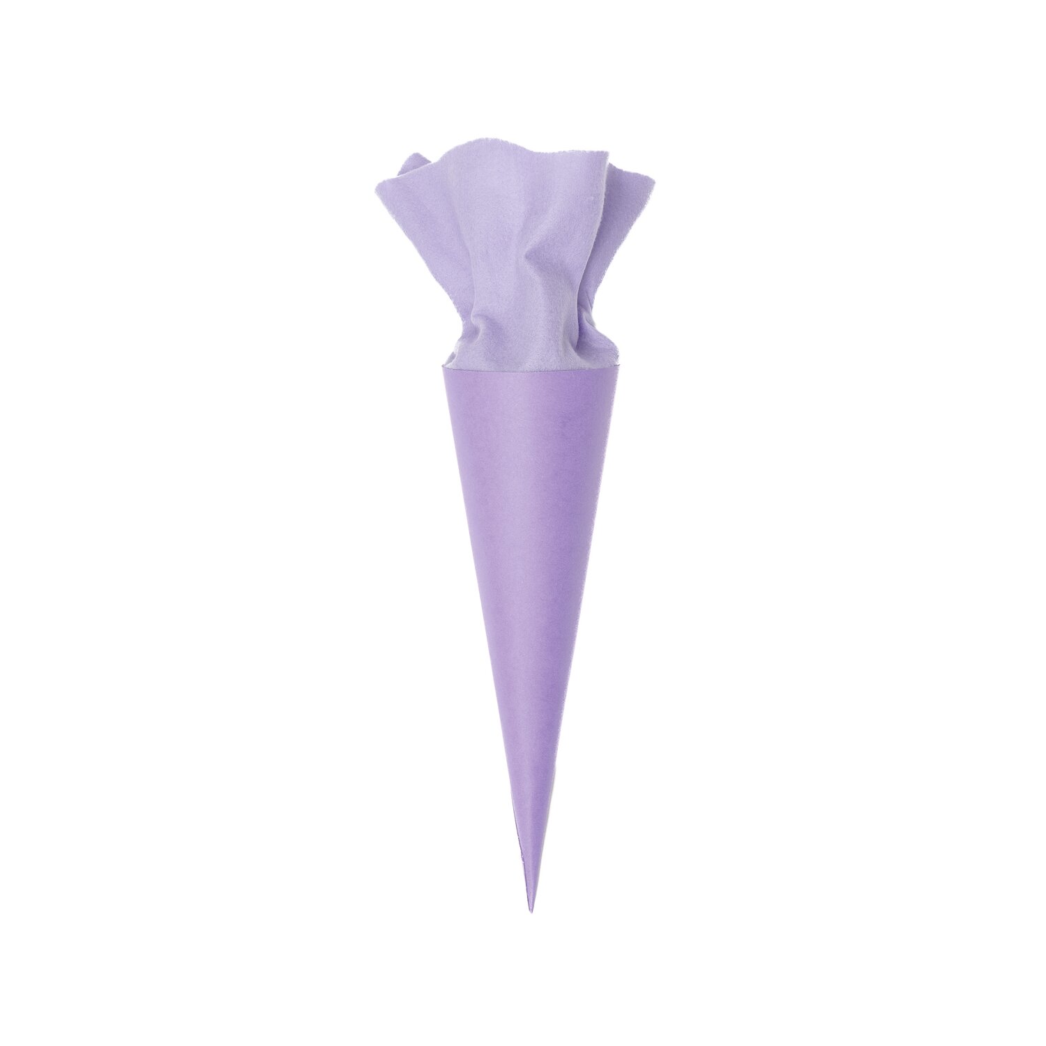 Schultüte Rohling mit Filzverschluss in Violett von Rico Design, 35cm lang, ideal für Schulanfang.