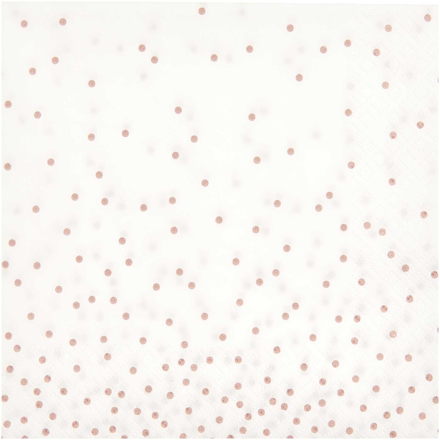 Servietten Punkte rosa 33x33cm 20 Stück von Rico Design mit zarten rosa Punkten auf weißem Hintergrund. Ideal für elegante Anlässe.