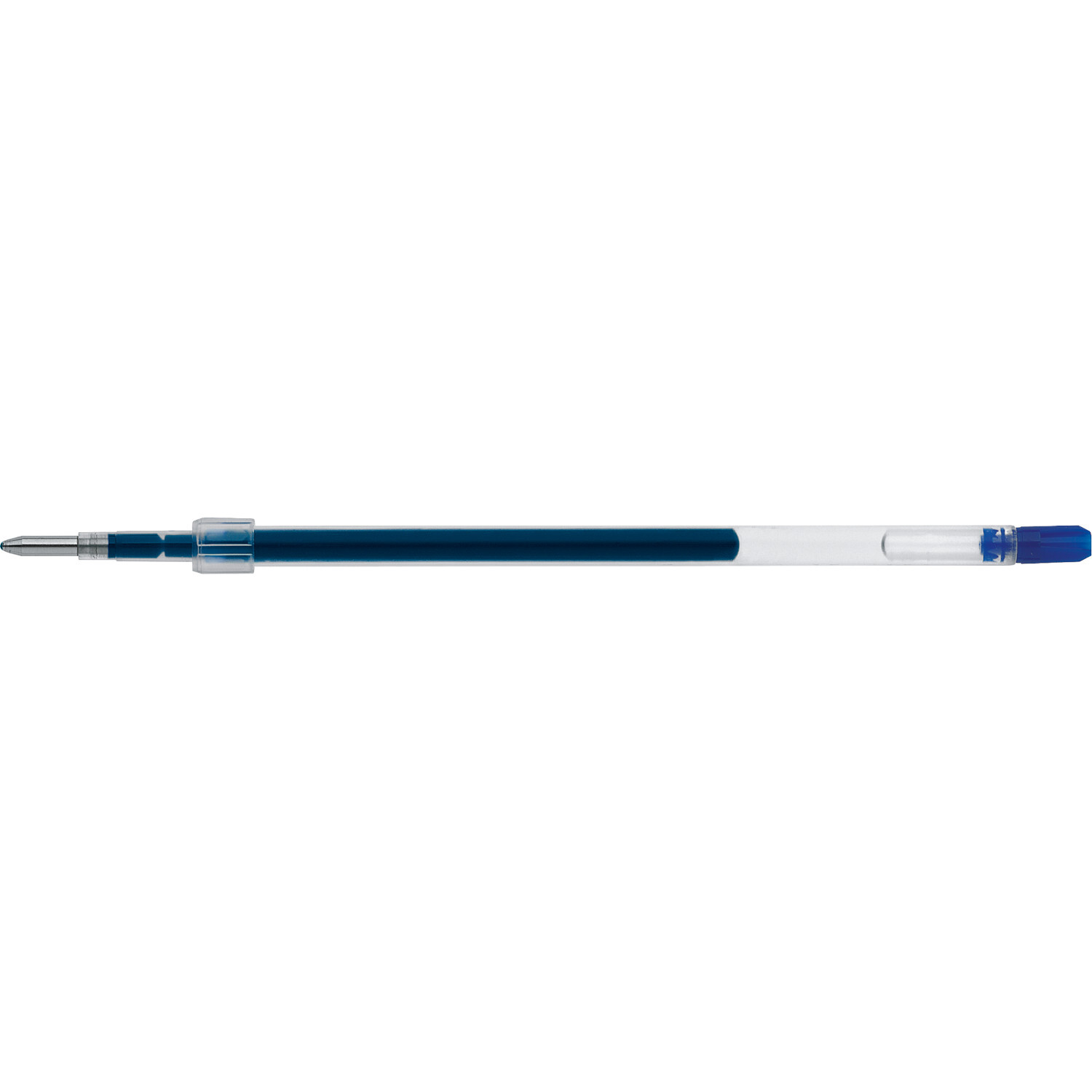 Tintenroller uni-ball Jetstream, blauer Nachfüllstift mit transparentem Gehäuse für flüssiges Schreiben.