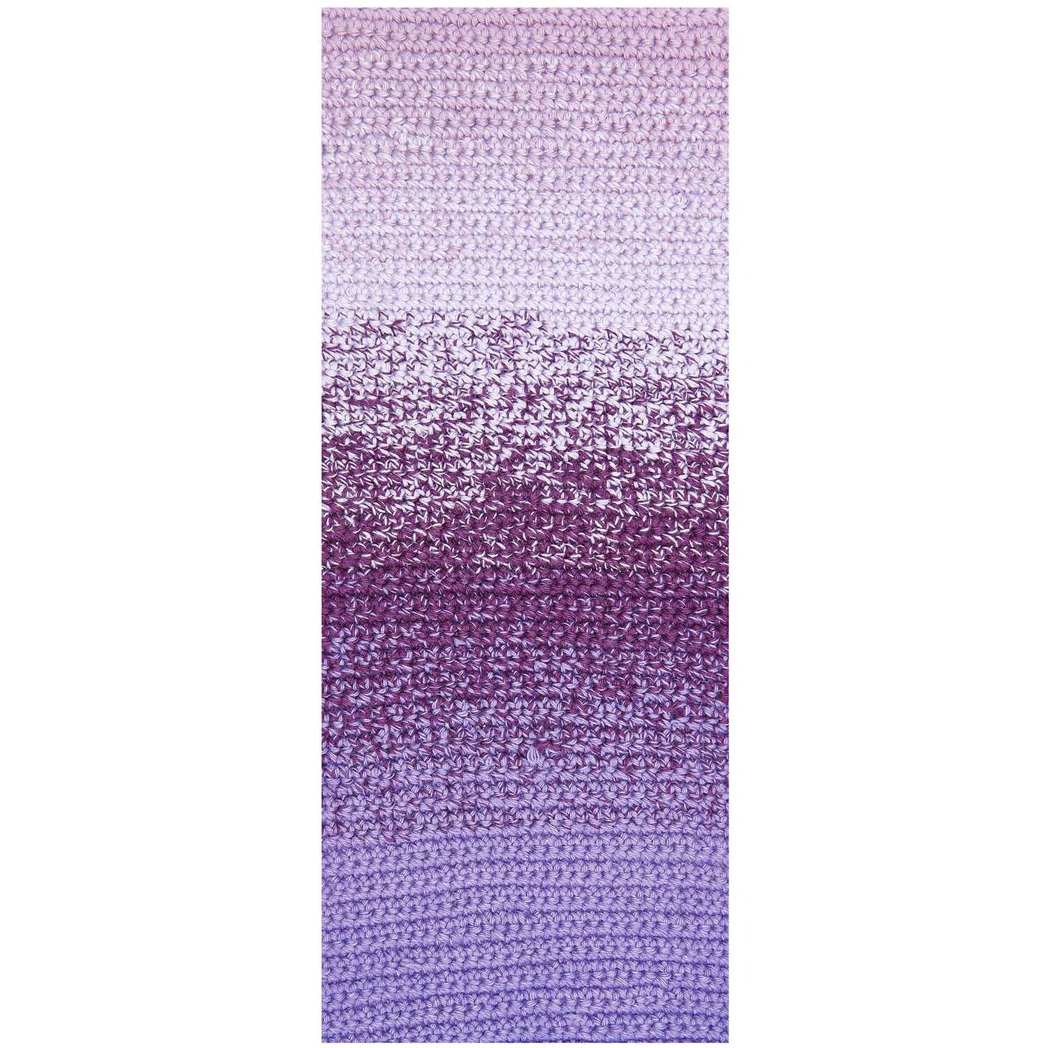 Ricorumi Spin Spin dk: Gehäkeltes Muster in Lila von Rico Design, zeigt einen sanften Farbverlauf.