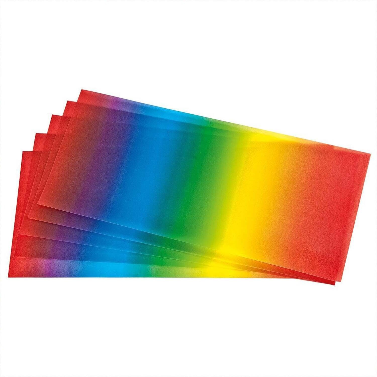 Laternenzuschnitte Transparentpapier in Regenbogenfarben, 22x51cm, 25 Bögen von folia. Ideal für kreative Bastelprojekte.