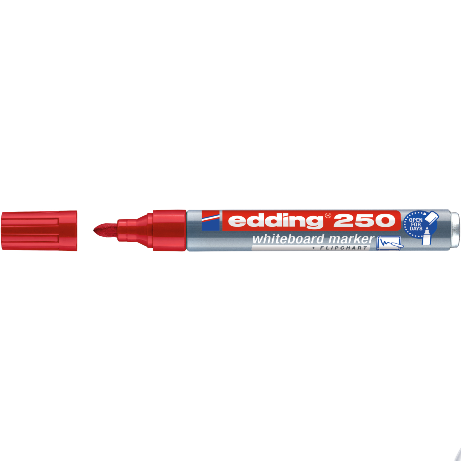 250 Whiteboard Marker 1,5-3mm in Rot von edding, ideal für klare, präzise Linien auf Whiteboards.
