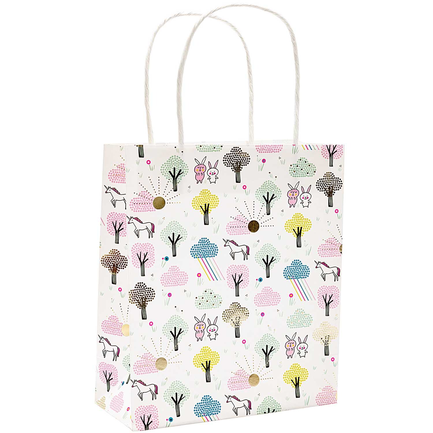 Paper Poetry Papiertüten Wonderland mit buntem Waldmotiv, ideal für Geschenke, von Rico Design.
