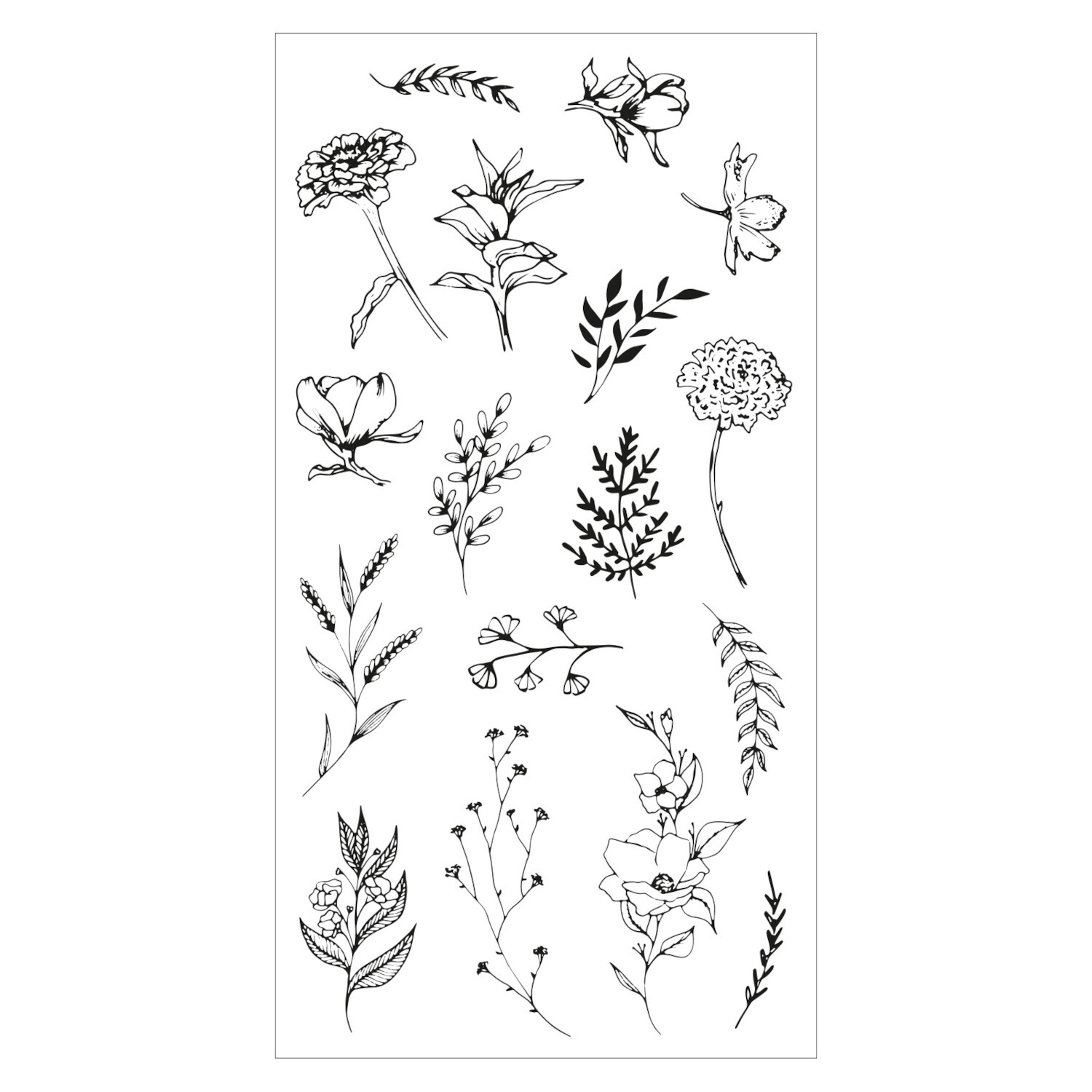 Klarsichtstempel-Set "Garten Botanicals" 17-teilig von idee. Creativmarkt