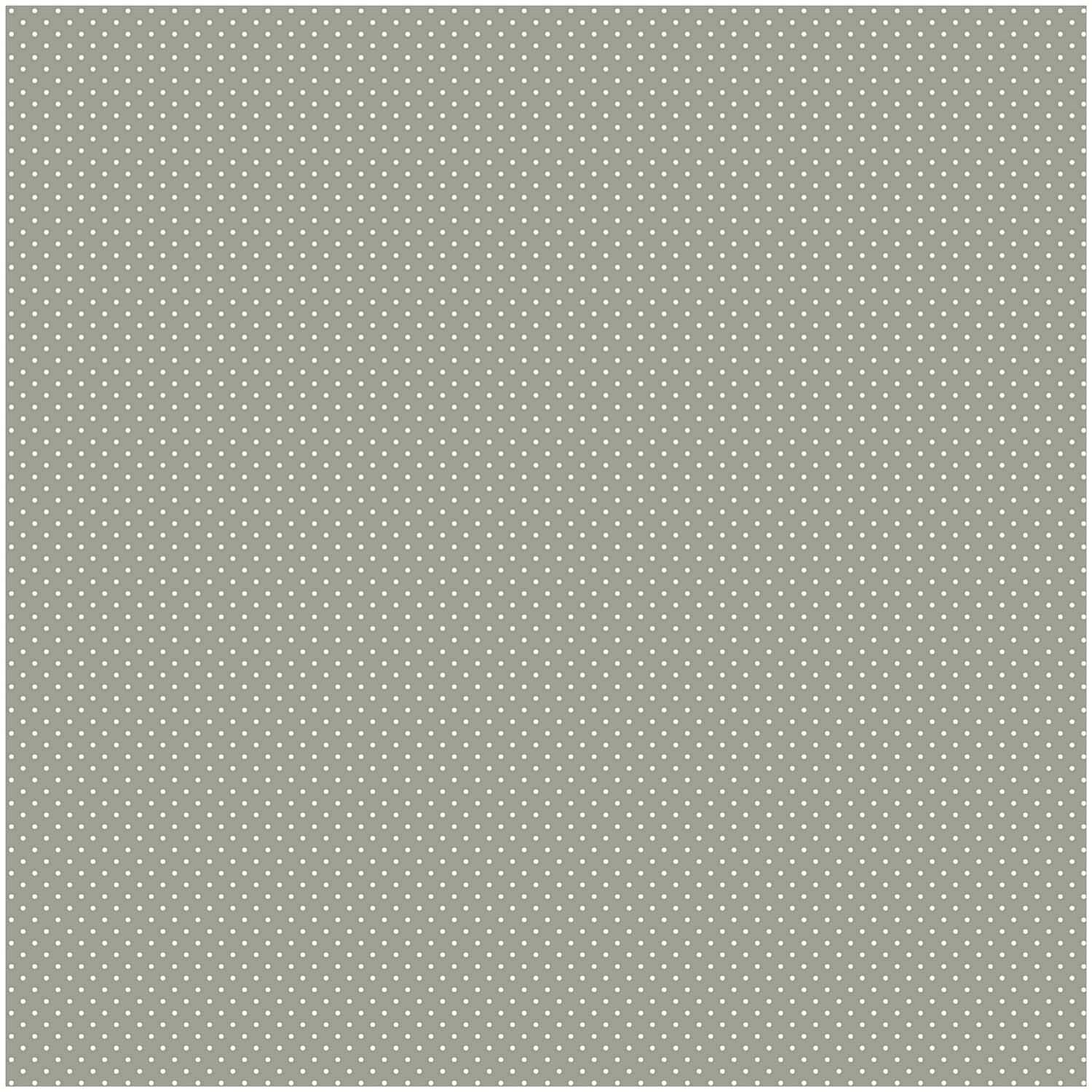 Stoff Punkte klein grau-weiß 140cm von Rico Design zeigt ein dezentes Punktmuster auf grauem Hintergrund.