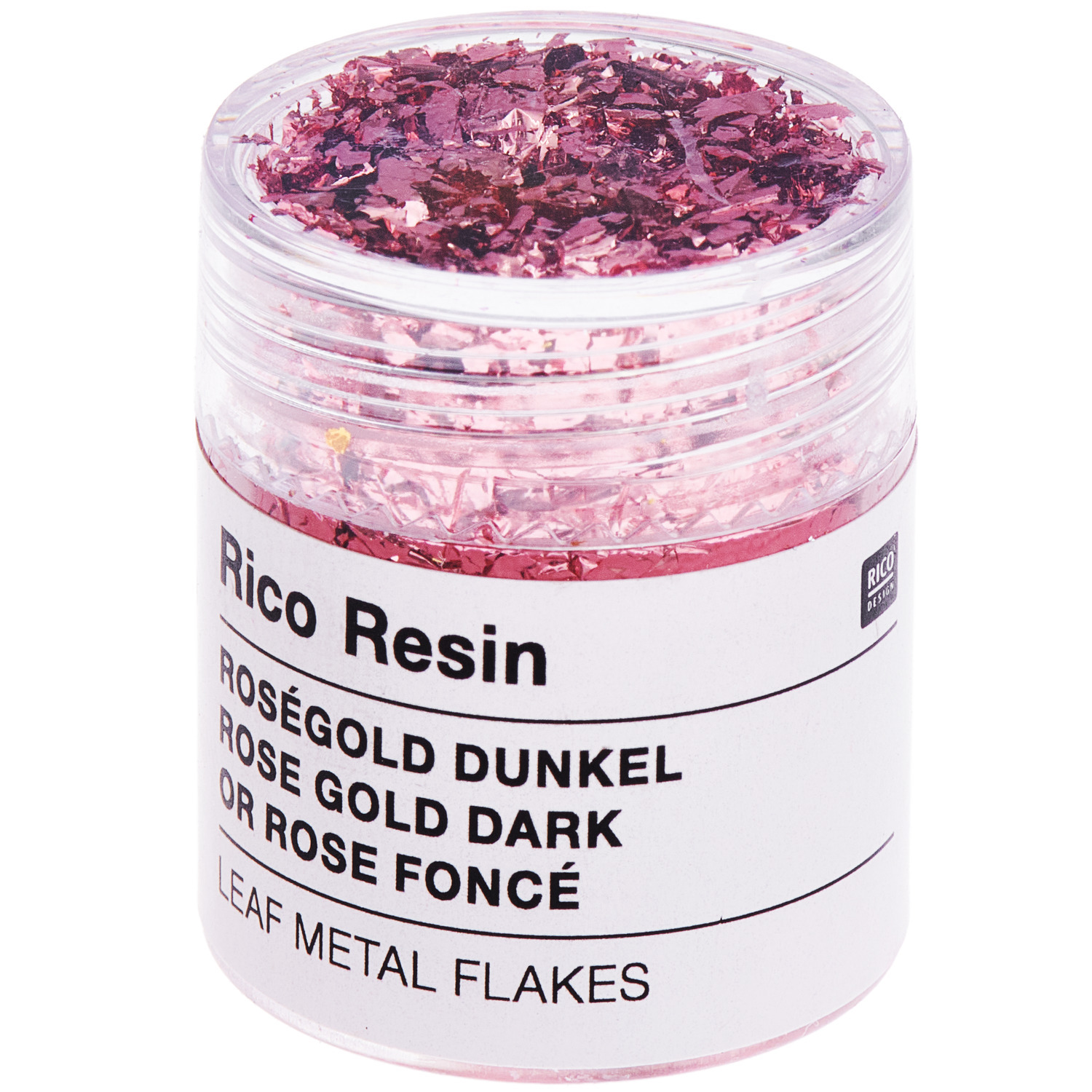 Blattmetall für Resin in einem 5ml Behälter, Roségold dunkel, von Rico Design, ideal für kreative Projekte.