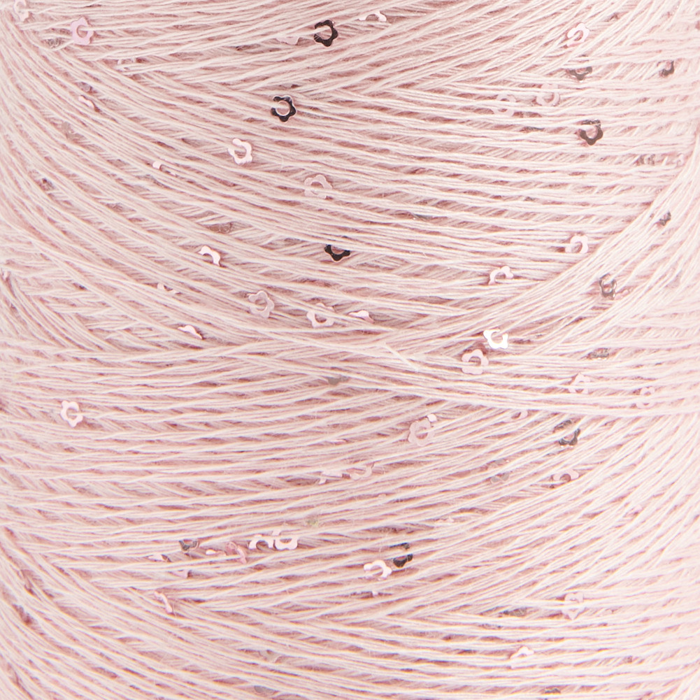 Creative Make It Blümchen: Nahaufnahme von rosa Garn mit kleinen Blümchen, 25g 375m, von Rico Design.