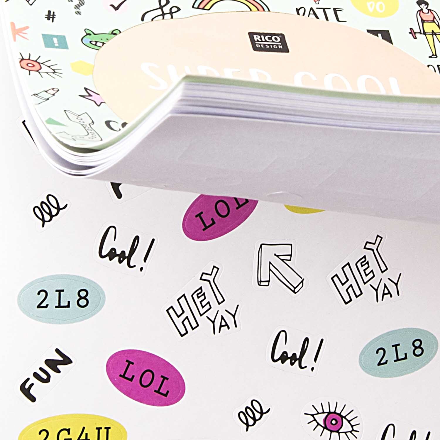 Paper Poetry Stickerbuch Wonderland mint mit bunten Aufklebern und Designs von Rico Design.