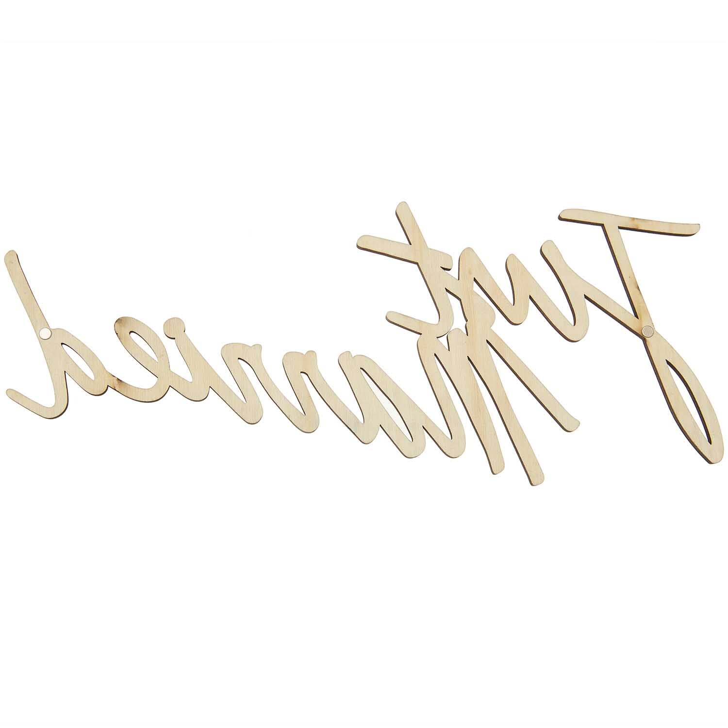 Holzschriftzug magnetisch "Just married" 30x14cm von Rico Design, ideal für Hochzeitsdekorationen.