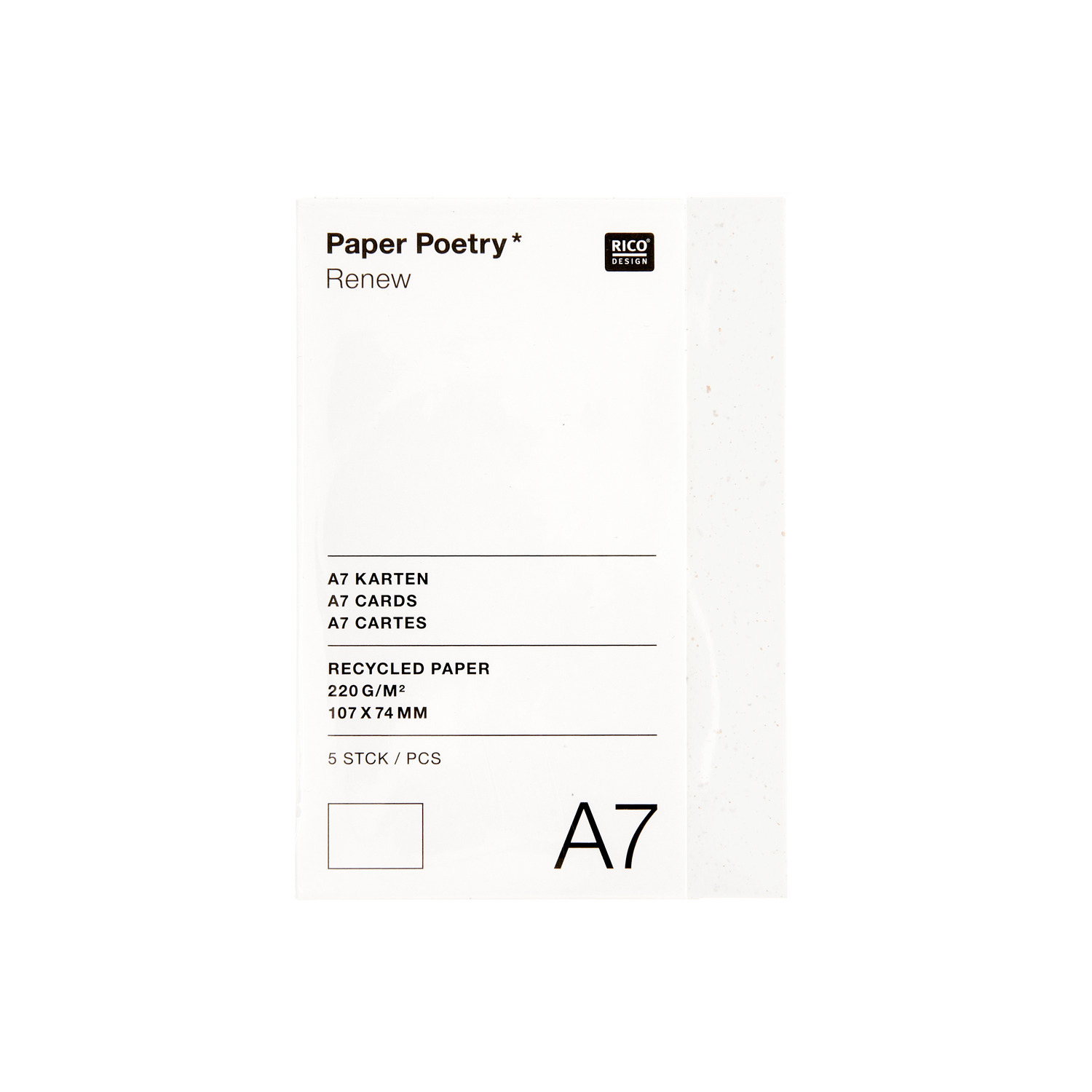 Paper Poetry Renew Karten A7 5 Stück Farbe Offwhite-roségold von Rico Design