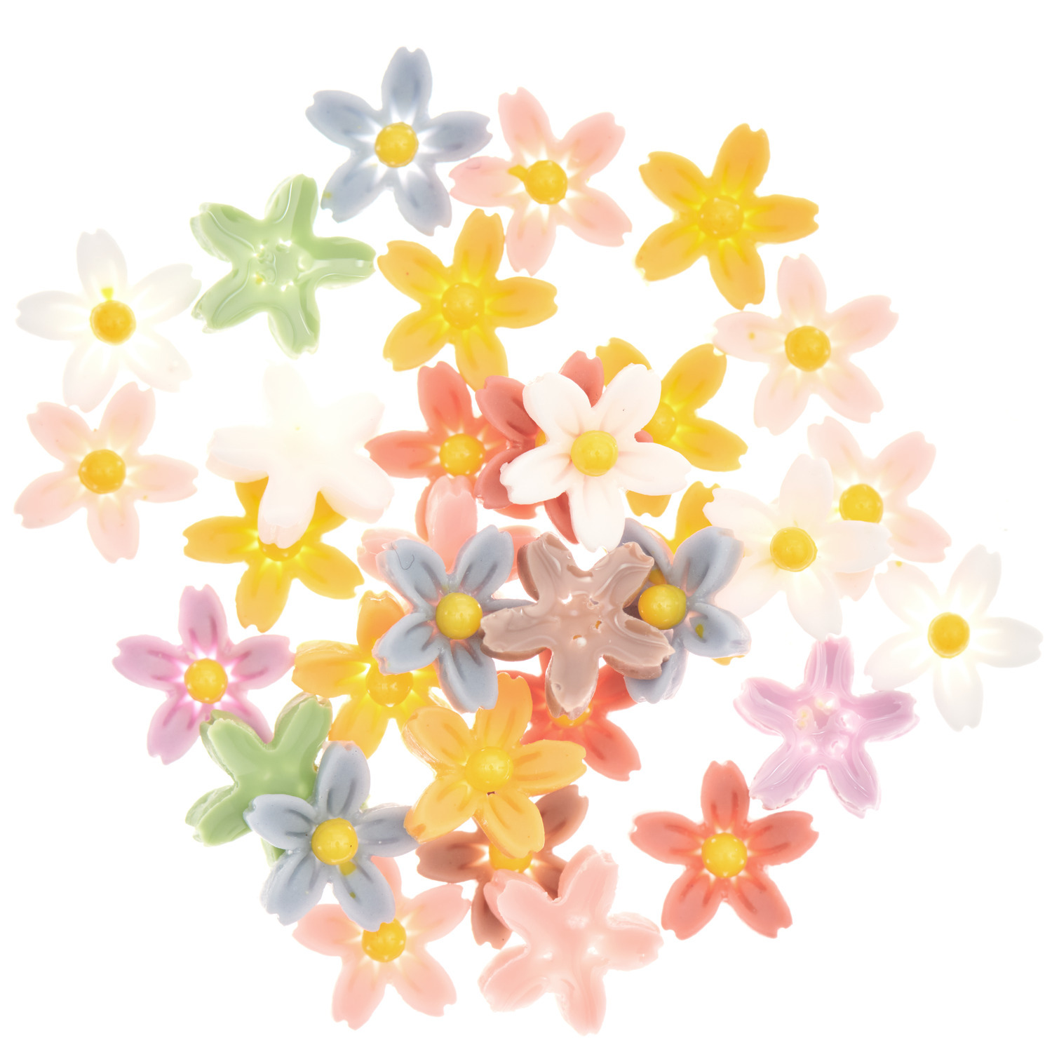 Füllmaterial für Resin Blumen Erdfarben, bunte Blüten in Pastelltönen, ideal für kreative Projekte.