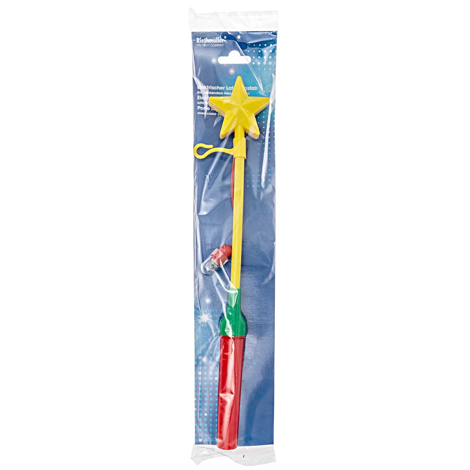 Laternenstab Stern blinkend gelb-rot-grün 34cm von Amscan Europe 