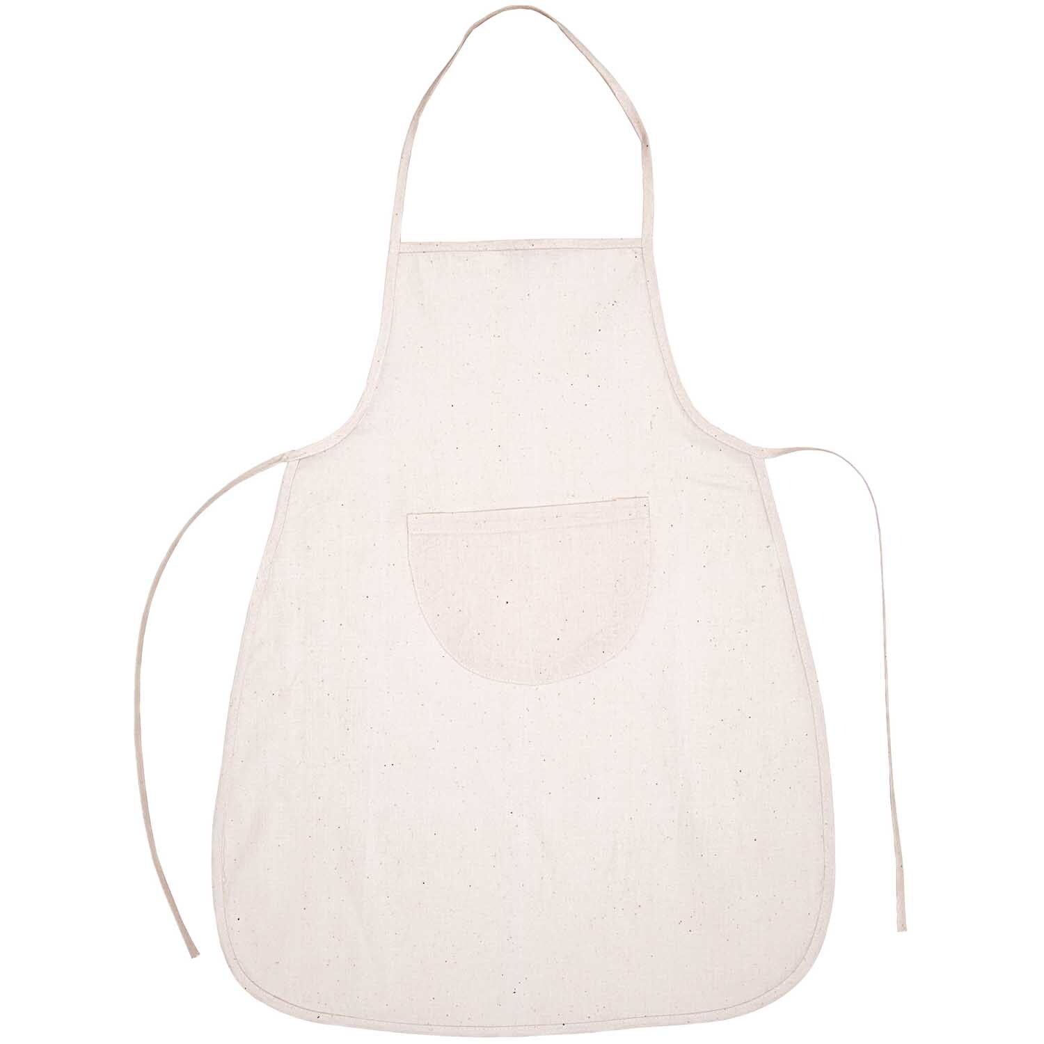 Schürze natur von Rico Design, 66x72cm, mit Tasche, ideal für Küche oder Werkstatt.