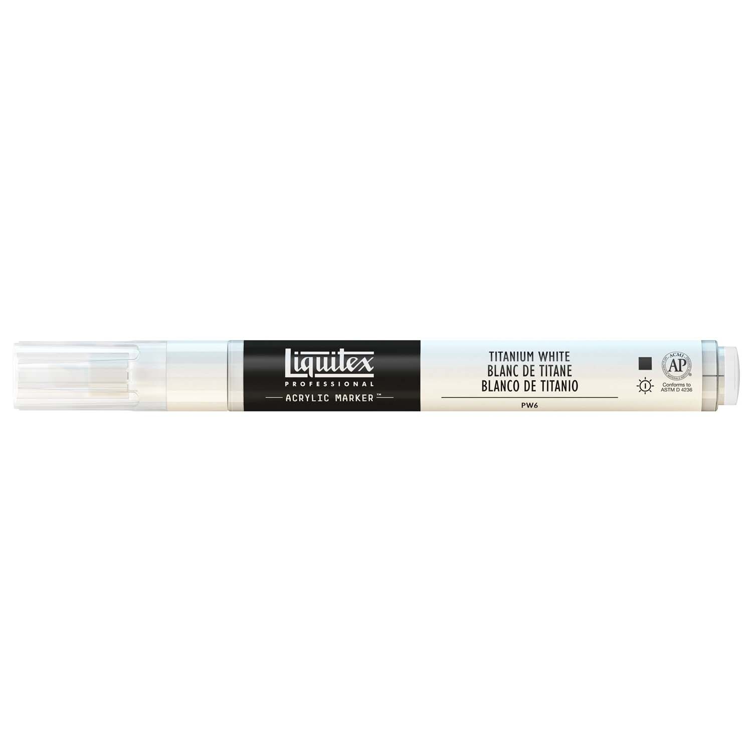 Paint Acryl Marker 2-4mm von Liquitex in Titanweiß, ideal für präzises und kreatives Arbeiten.