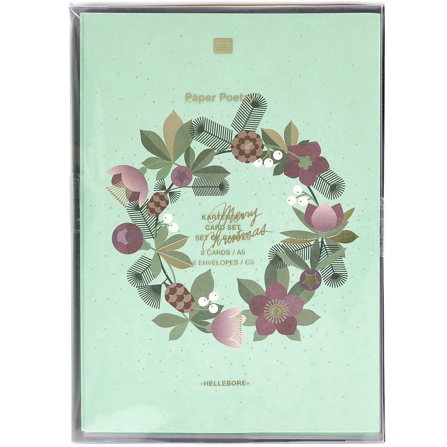 Paper Poetry Kartenset Helleborus A5 16-teilig von Rico Design