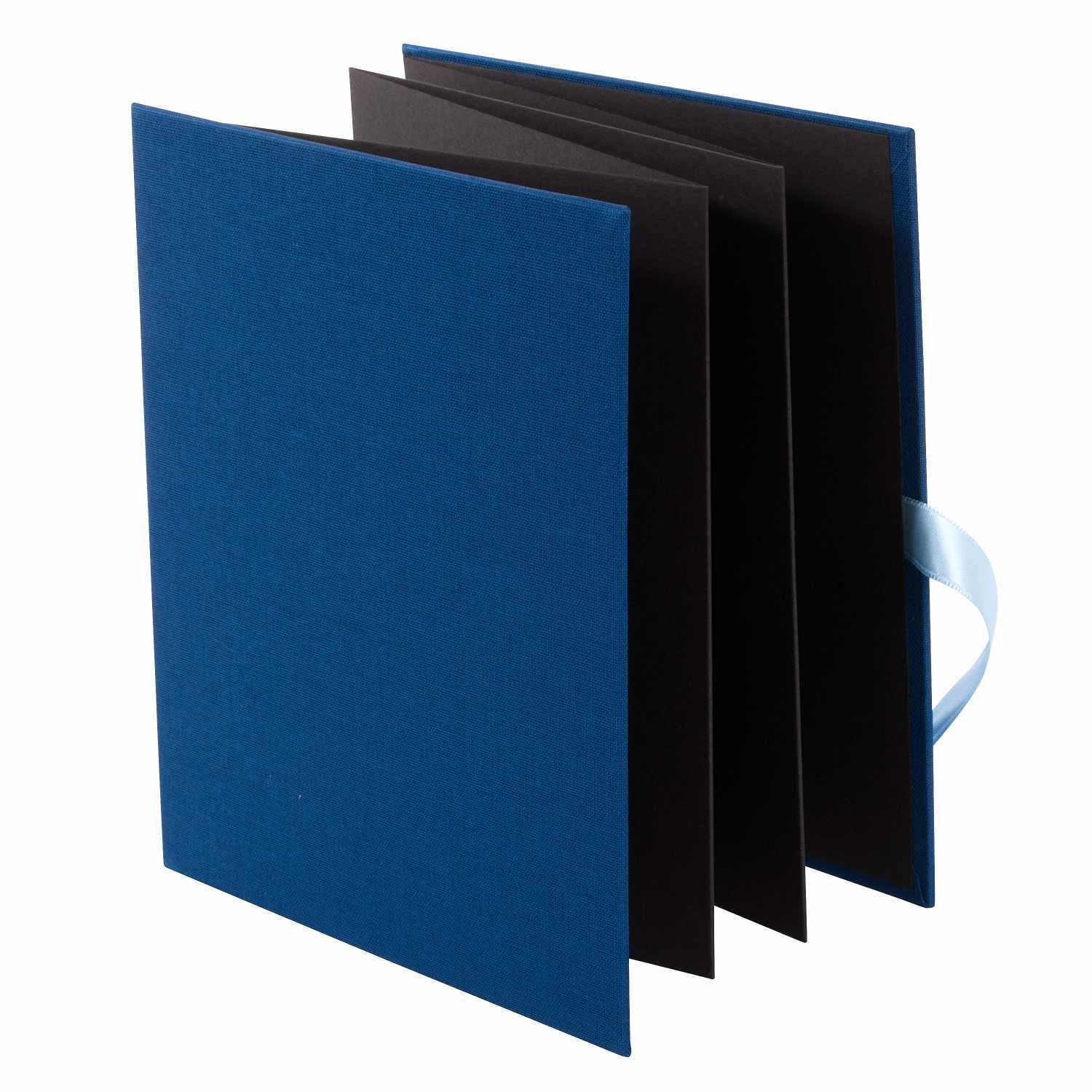 Leporello 15,5x19cm für 10 Fotos mit schwarzen Seiten, in Blau, von goldbuch. Ideal für Erinnerungen.