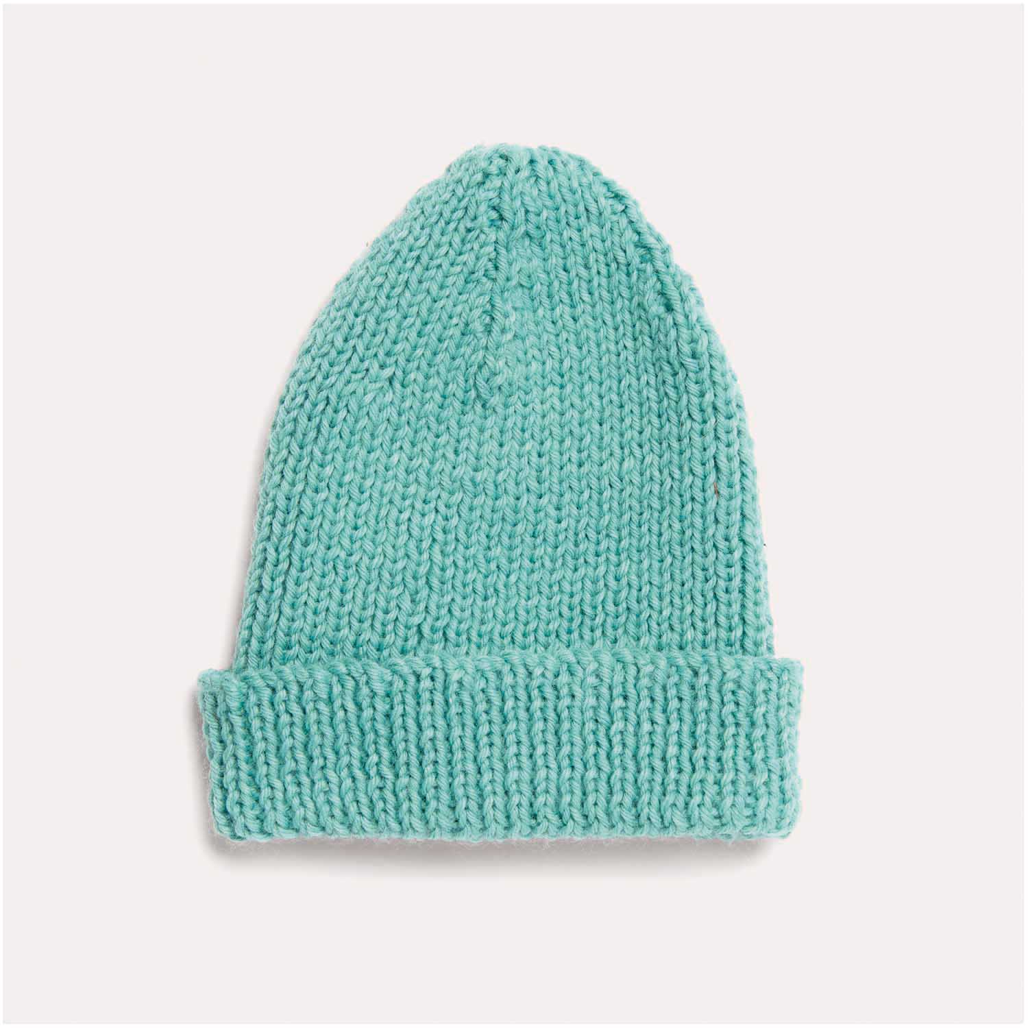 Gestrickte Mütze Aqua: Modell 18 aus dem Heft Rico Baby 038