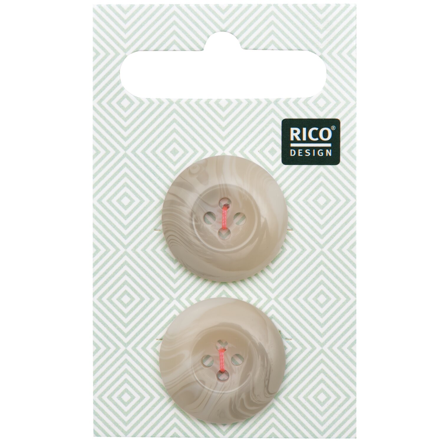 Knöpfe Beige strukturiert 2,2cm 2 Stück von Rico Design