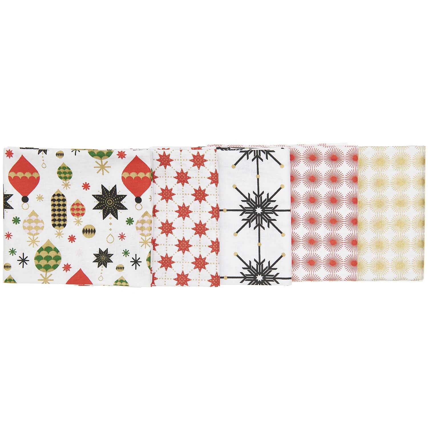 Stoffpaket mit 5 Stoffen Feliz Navidad 50x70cm von Rico Design