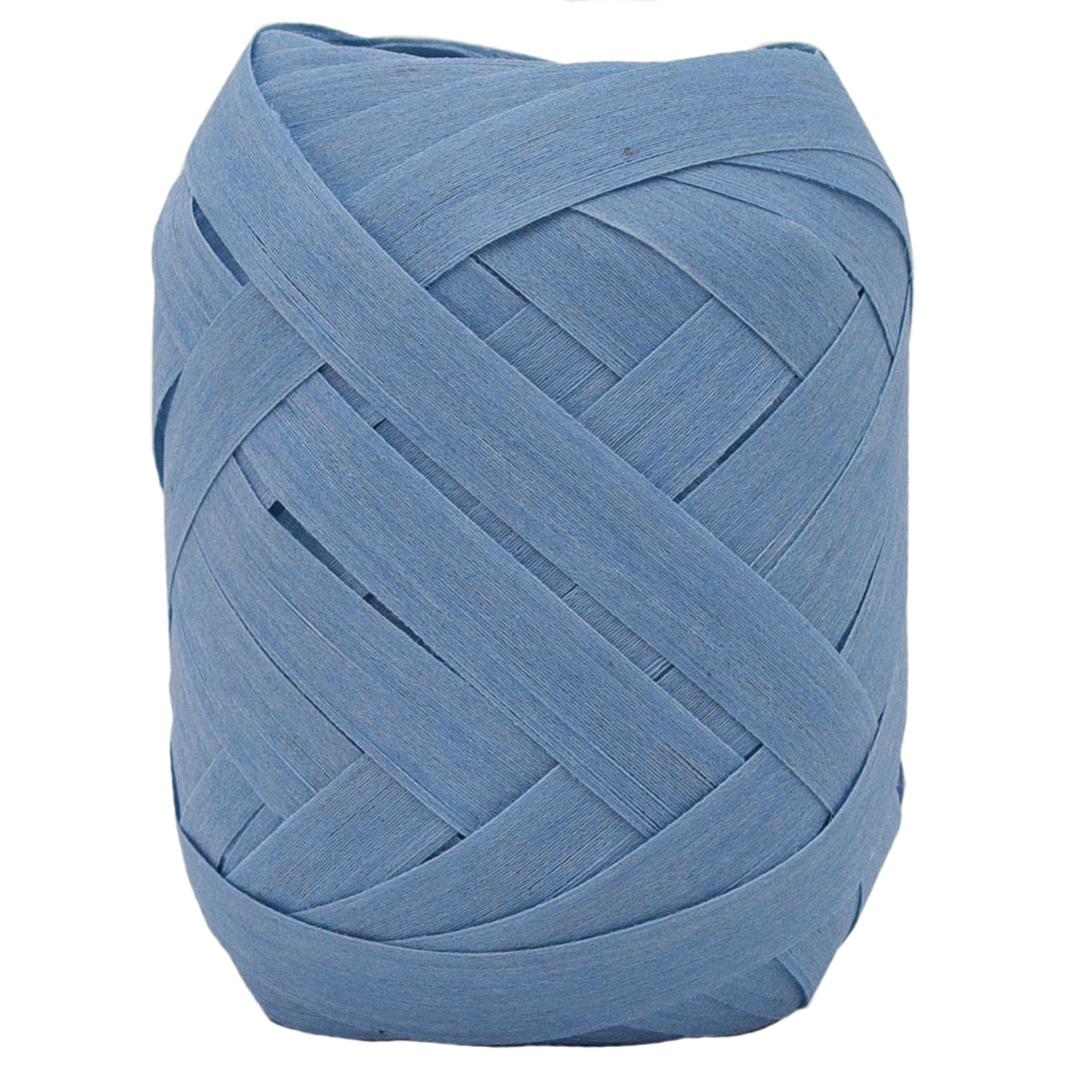 Baumwoll-Ringelband 10mm 12m in Mittelblau, ideal für Geschenkverpackungen und Dekorationen.