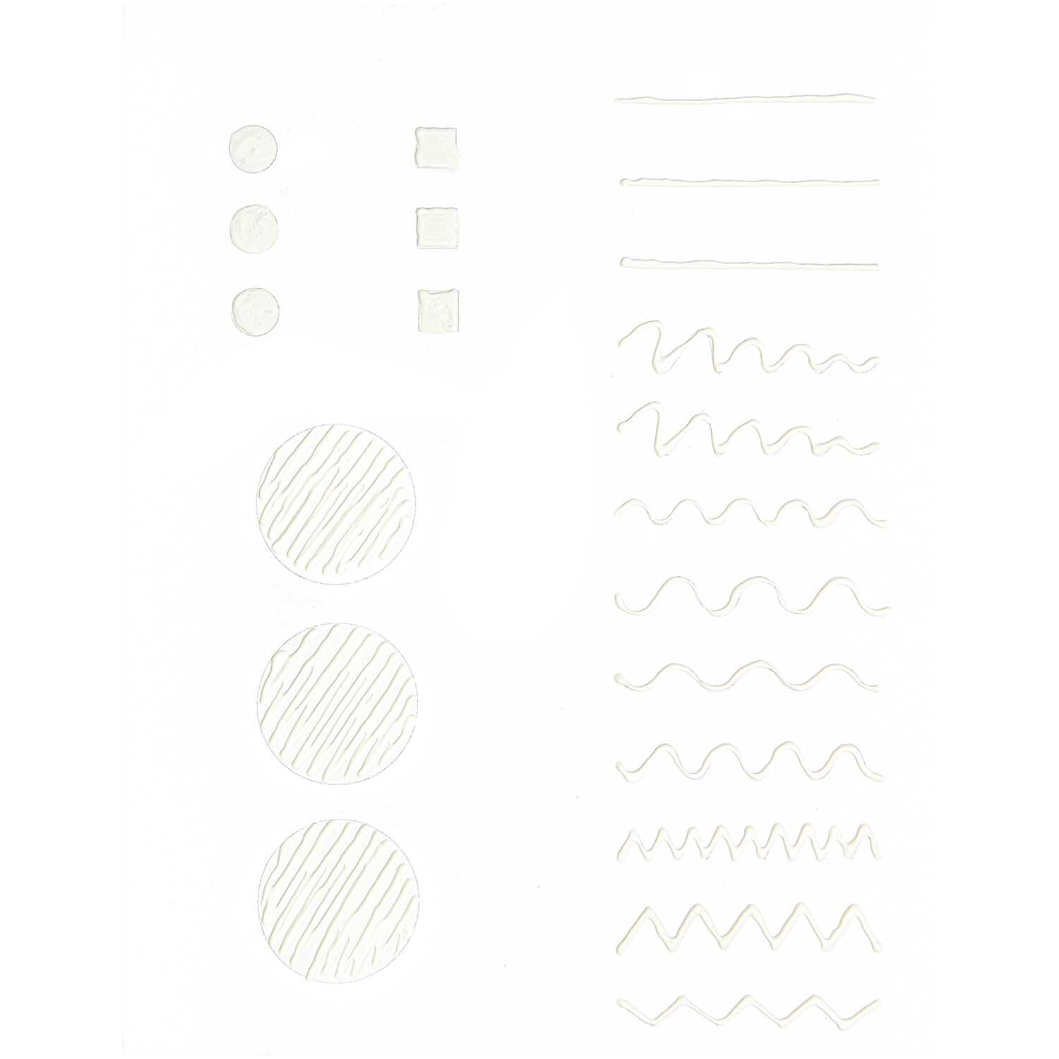 Candle Liner Kerzenmalfarbe 30ml von Rico Design zeigt weiße Linien und Formen auf hellem Hintergrund. Ideal für kreative Kerzengestaltung.