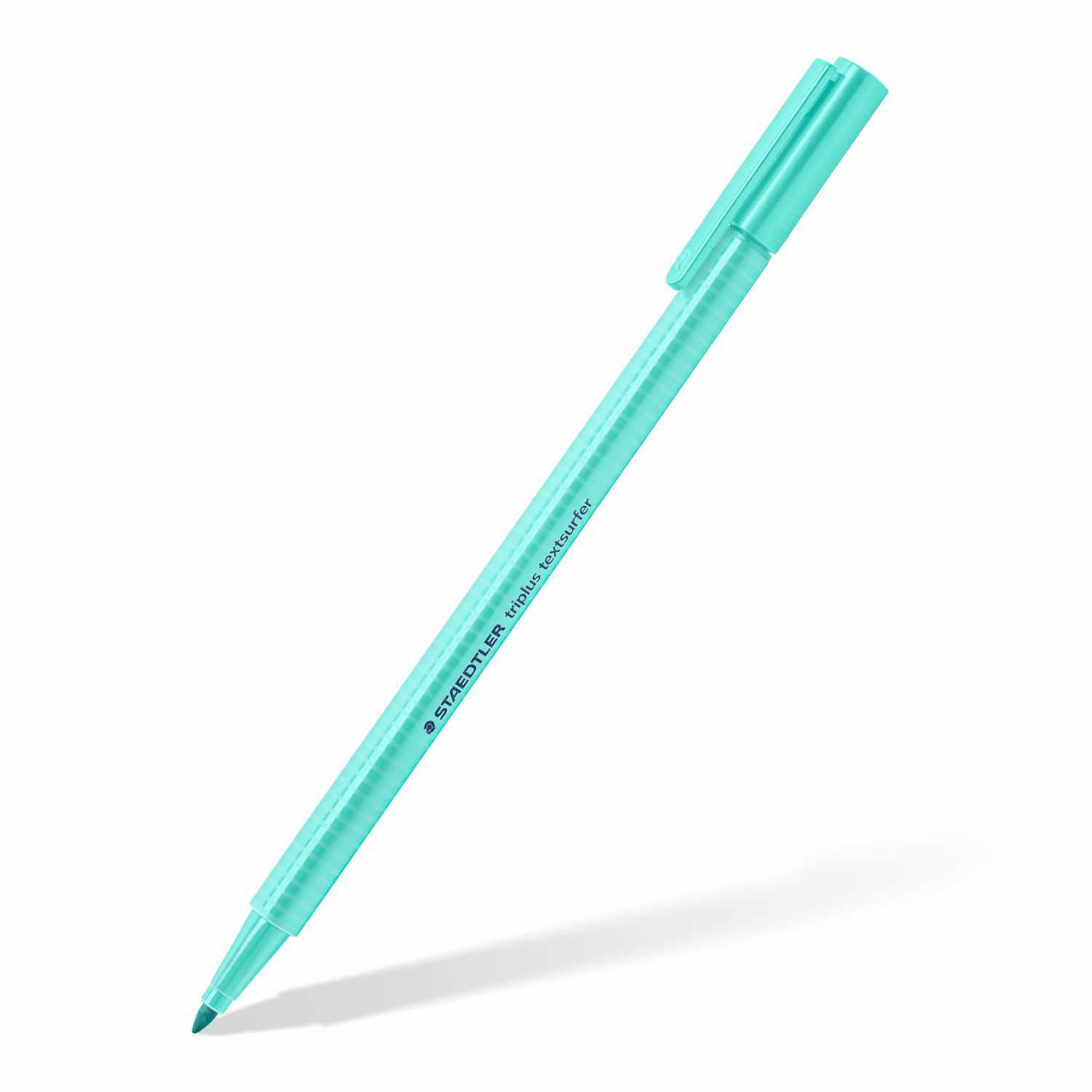 Textmarker Triplus Highlighter Pastell 6 Stück von Staedtler in Türkis, einzeln abgebildet auf weißem Hintergrund. Ideal für präzises Markieren.