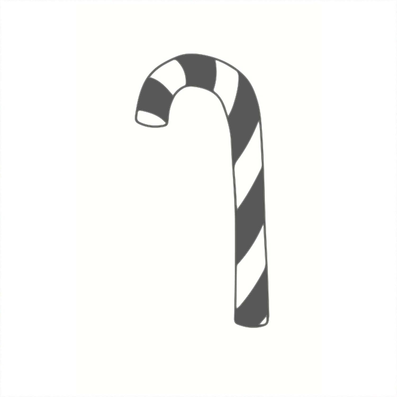 Stempel in Form einer Zuckerstange, weiß mit Streifen, von der Marke May&Berry. Produktvorderansicht zeigt das Design in 35x55mm. Ideal für kreative Projekte und Dekorationen.
