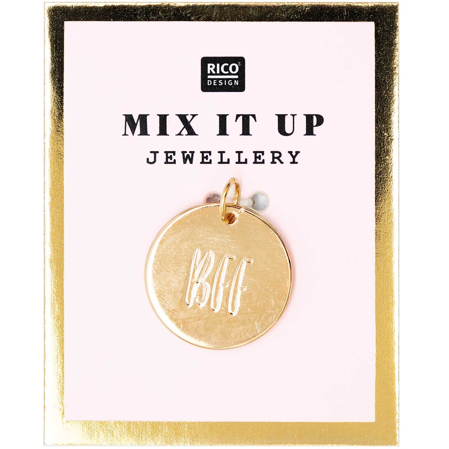 Mix it Up - Jewellery Anhänger Scheibe BFF gold Ø17mm von Rico Design