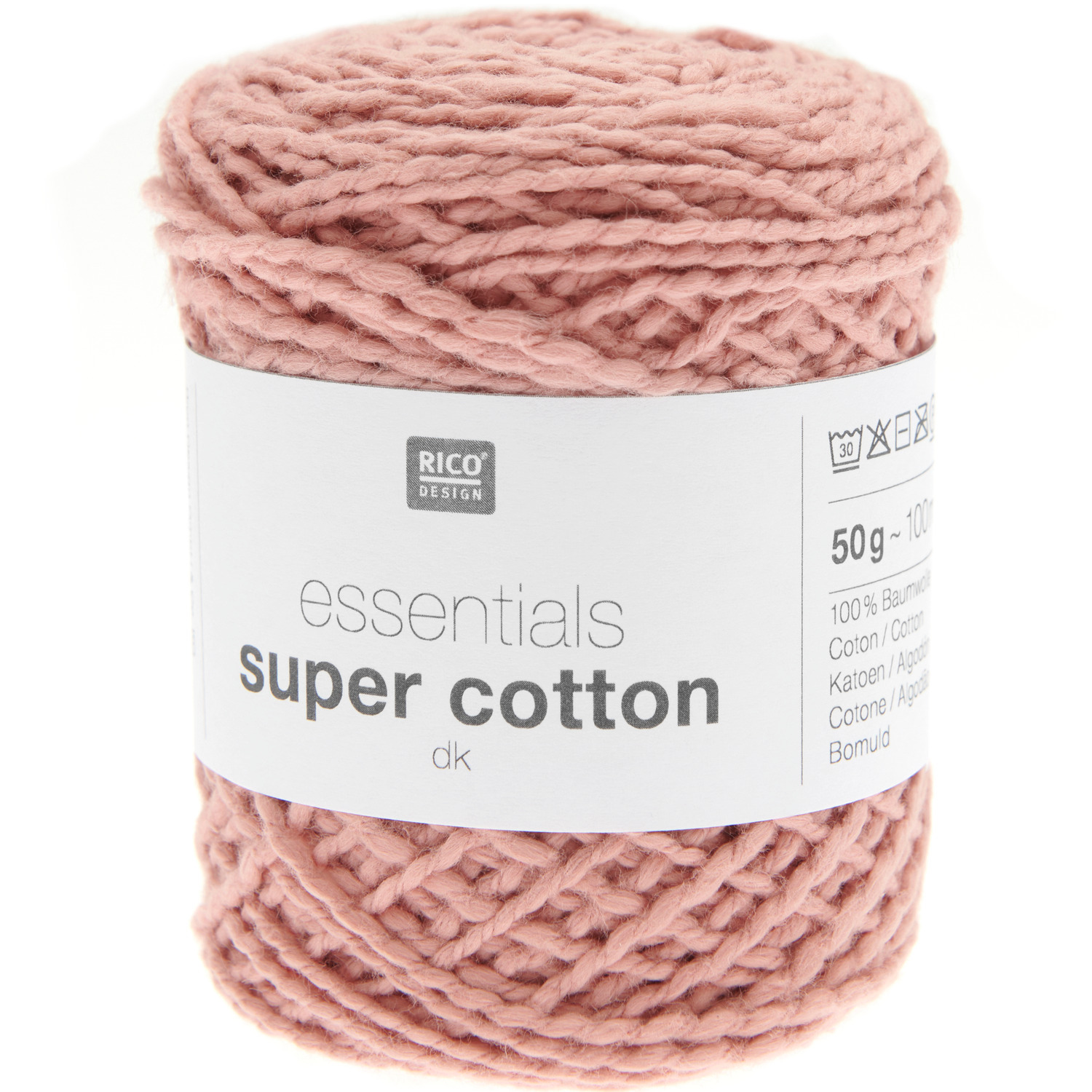 Essentials Super Cotton dk, Terracotta, 50g 100m. Strickgarn von Rico Design für Pullover.