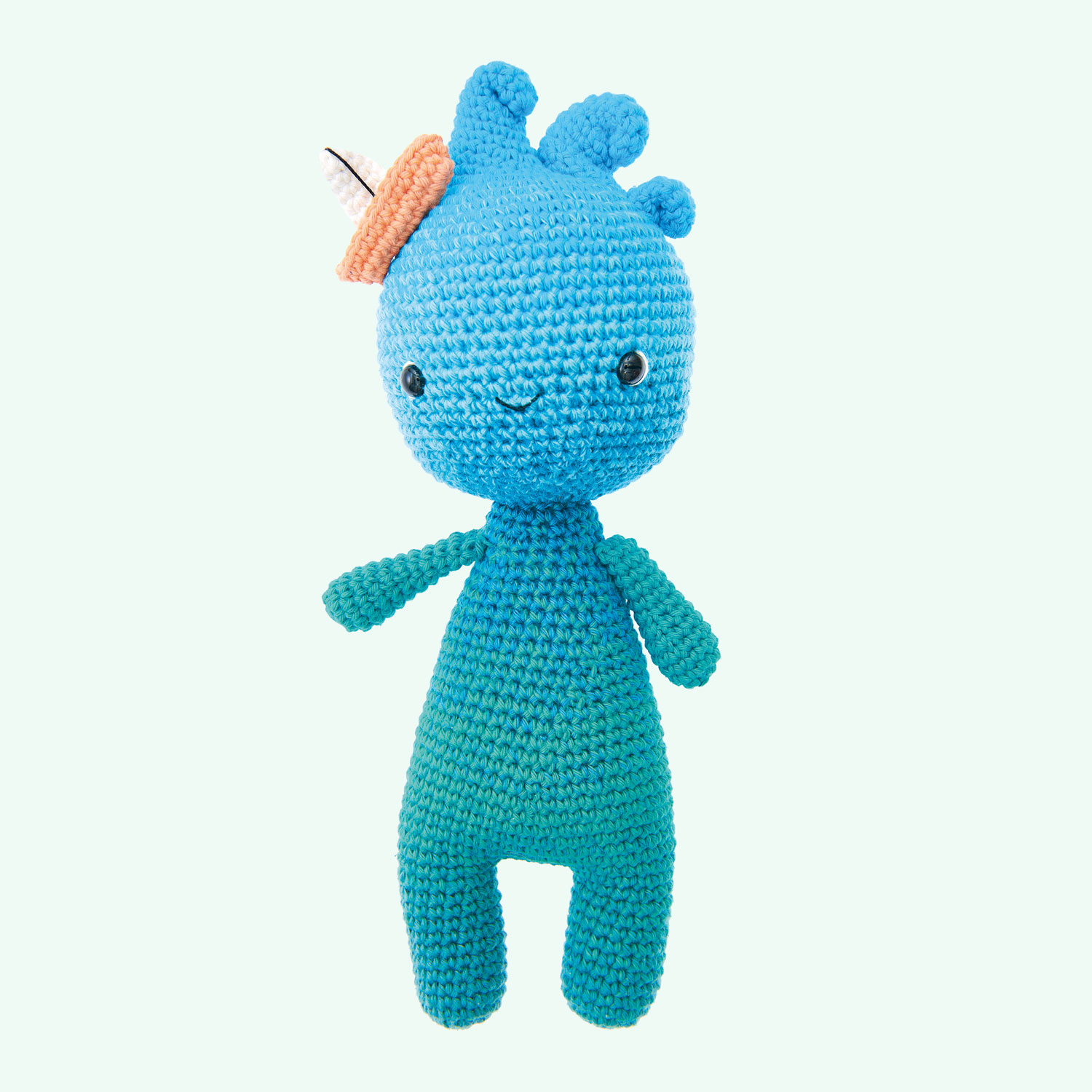 Gehäkelte Figur: Ocean-Head aus dem Heft Ricorumi Element Heads