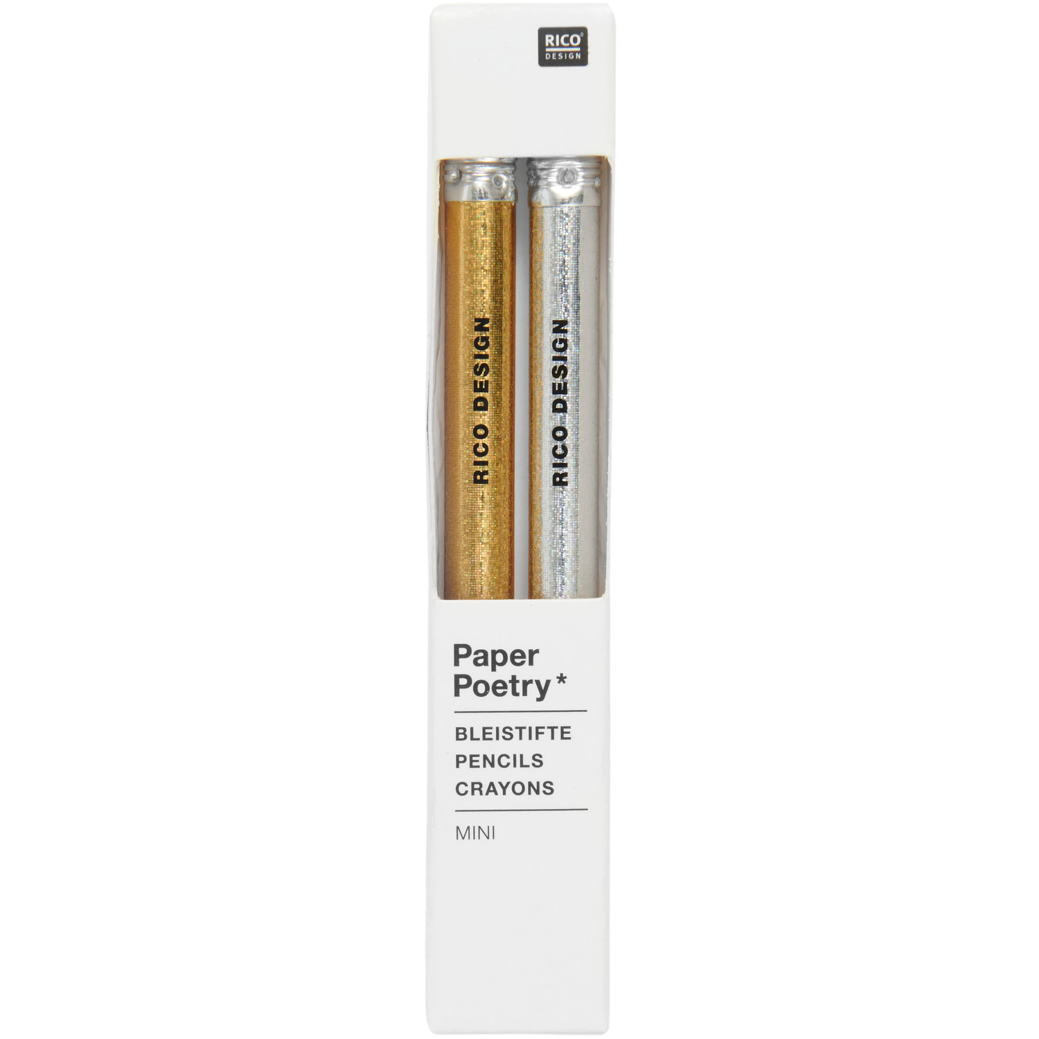 Paper Poetry Mini Bleistiftset Gold/Silber 2 Stück von Rico Design