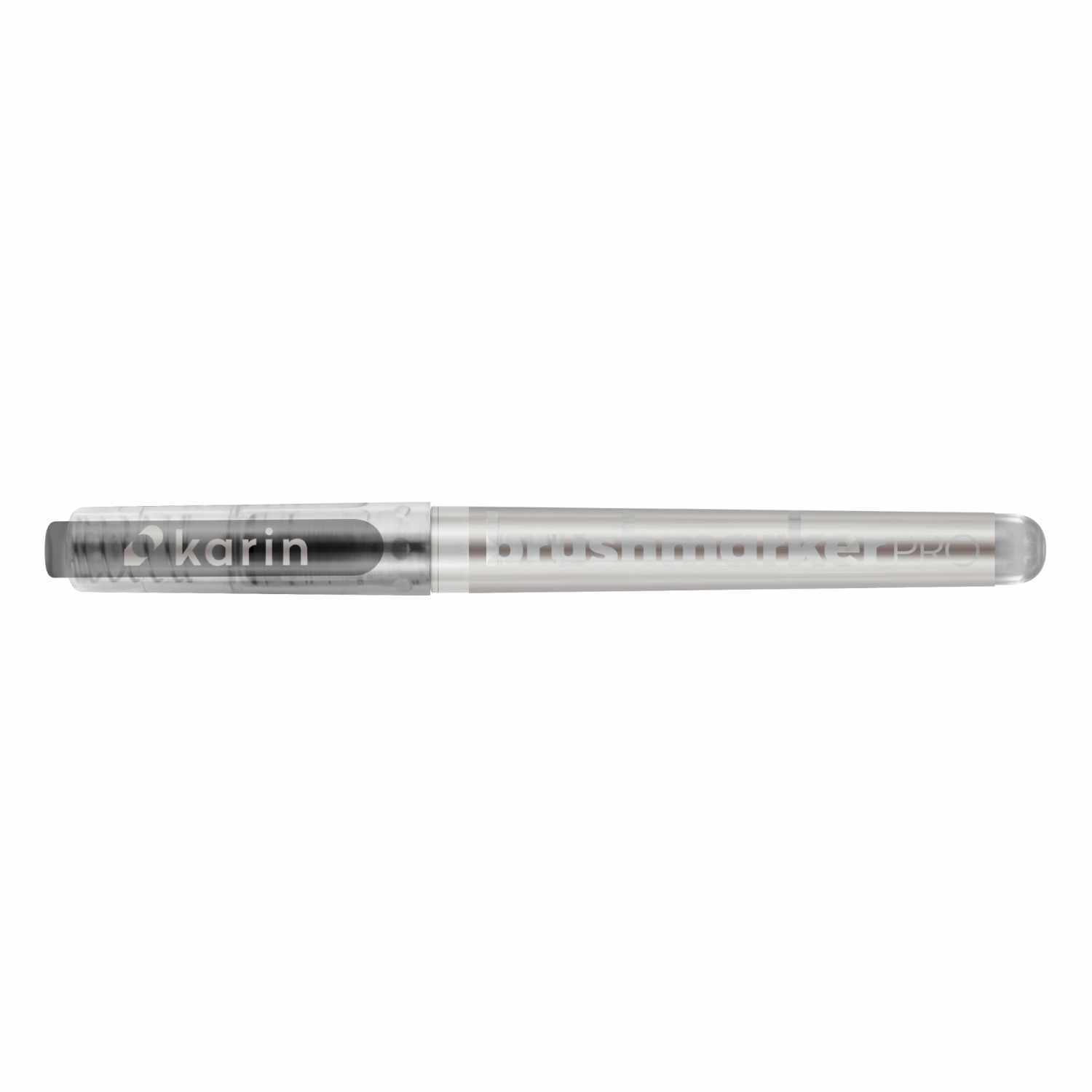Brushmarker PRO Blender von Karin, transparenter Stift mit schwarzer Kappe, ideal zum Mischen von Farben.