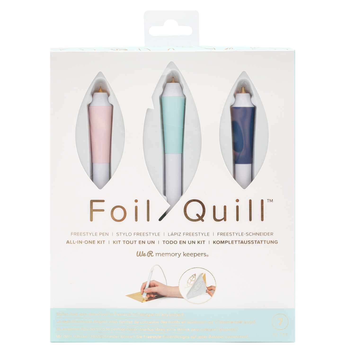 Foil Quill Freestyle Pen Kit mit drei Stiften in verschiedenen Farben von We R Memory Keepers, ideal für kreative Projekte.
