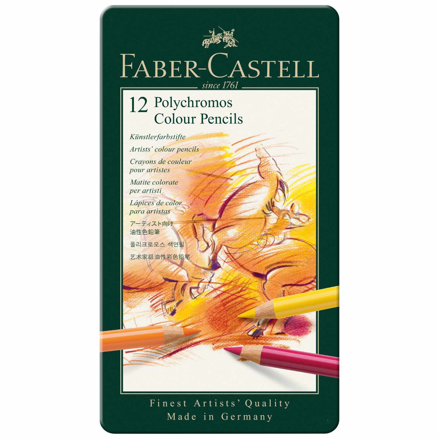 Polychromos Farbstifte Metalletui 12-teilig von Faber-Castell 