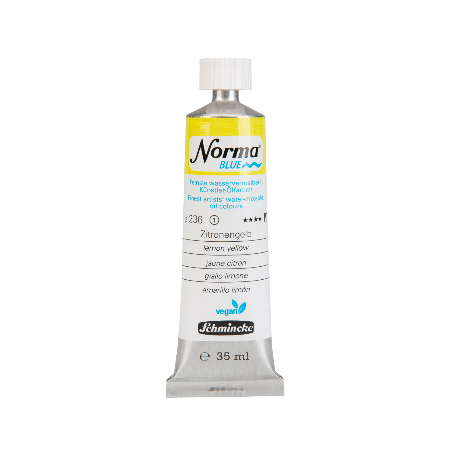 Norma BLUE Künstler-Ölfarbe in Zitronengelb, 35ml Tube von Schmincke, ideal für lebendige Kunstwerke.