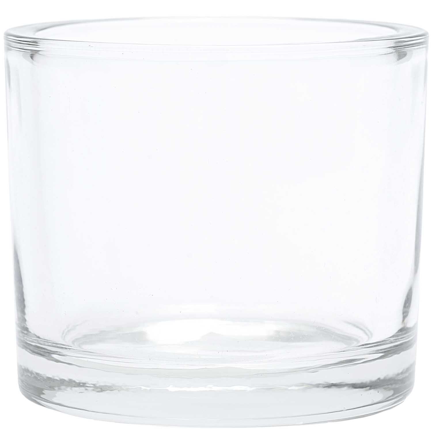 Teelichtglas 9x8cm von idee. Creativmarkt, klares Glasdesign, ideal für stimmungsvolle Beleuchtung.