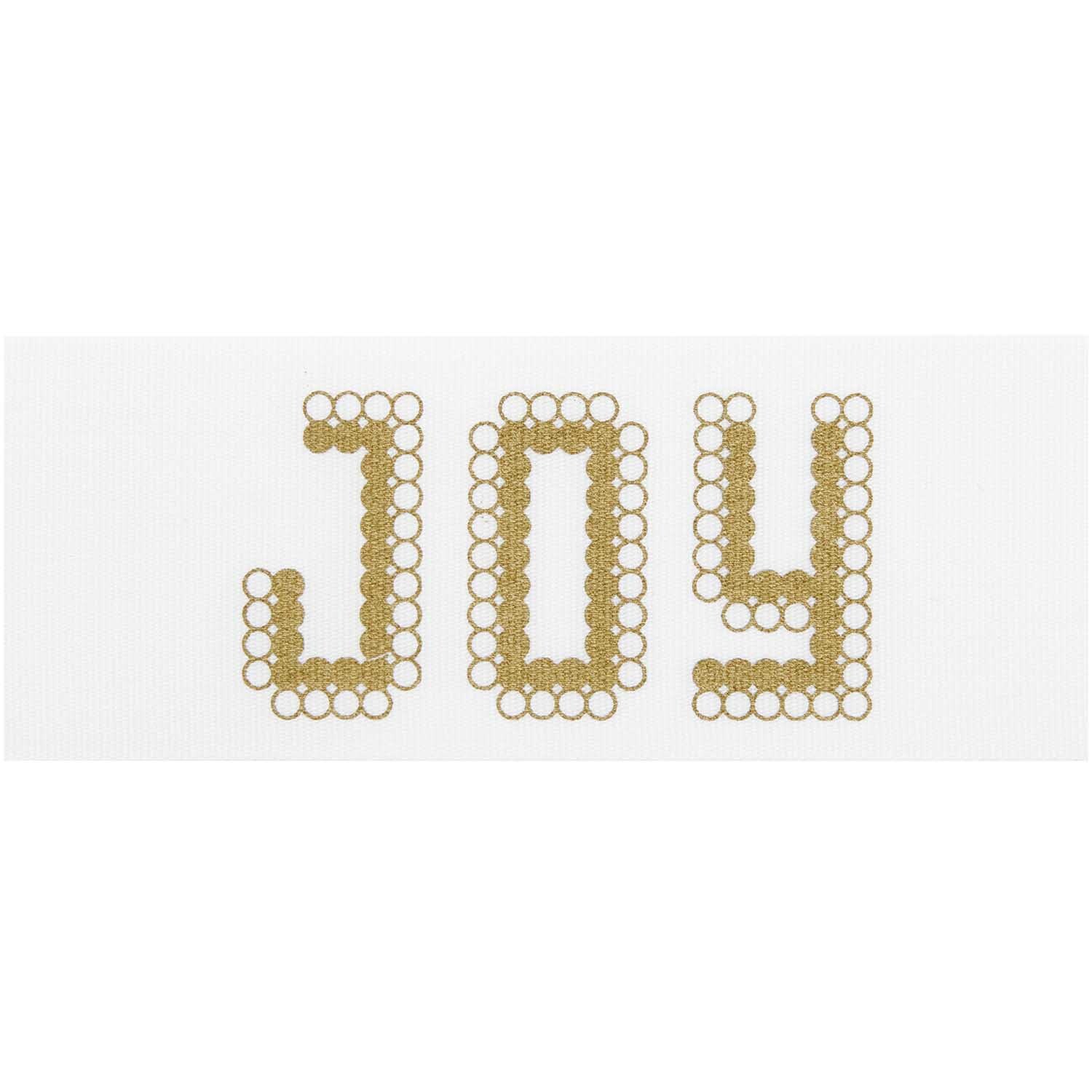 Paper Poetry Taftband zeigt das Wort "JOY" in goldenen Punkten auf einem Offwhite-Hintergrund. Ideal für kreative Projekte.