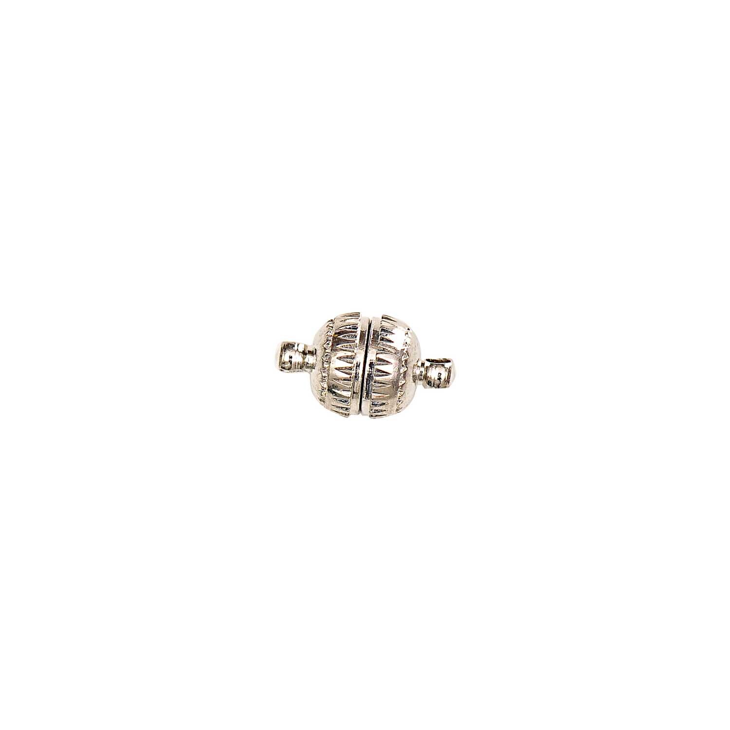 Magnetverschluß rund silber 8mm von Rico Design, detailreiches Design, ideal für Schmuckprojekte.