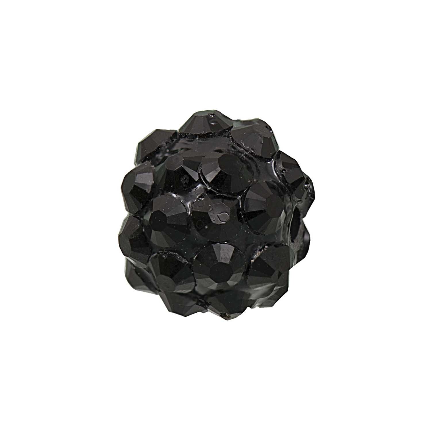 Strasskugel schwarz 12mm 6 Stück von Rico Design. Glänzende, facettierte Kugel in tiefem Schwarz. Ideal für Schmuckdesign und kreative Projekte.