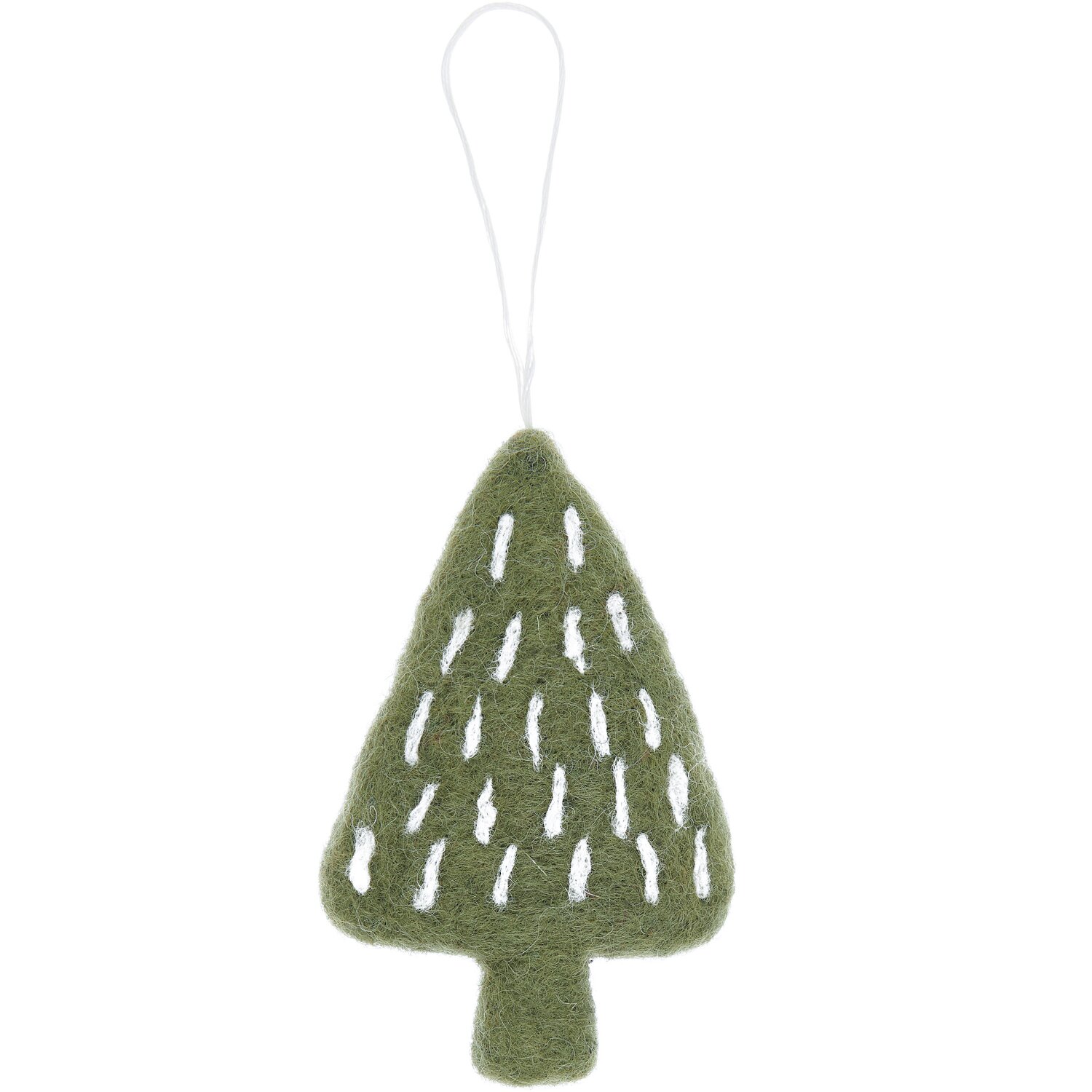 Aufhänger Tanne mit Tannenzapfen handgefilzt, grün, 10,5x6x1,3cm, von Rico Design. Ideal für weihnachtliche Dekorationen.