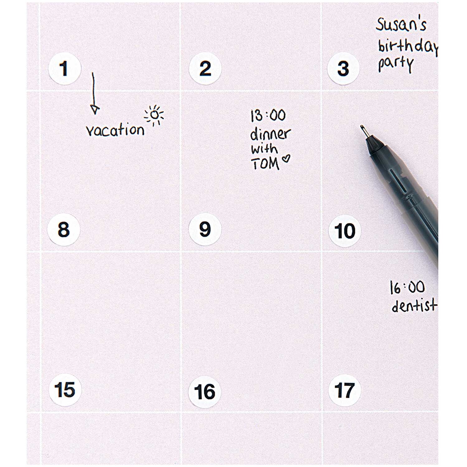 Paper Poetry Office Sticker Punkte weiß mit Zahlen 8,5mm 4 Bogen von Rico Design