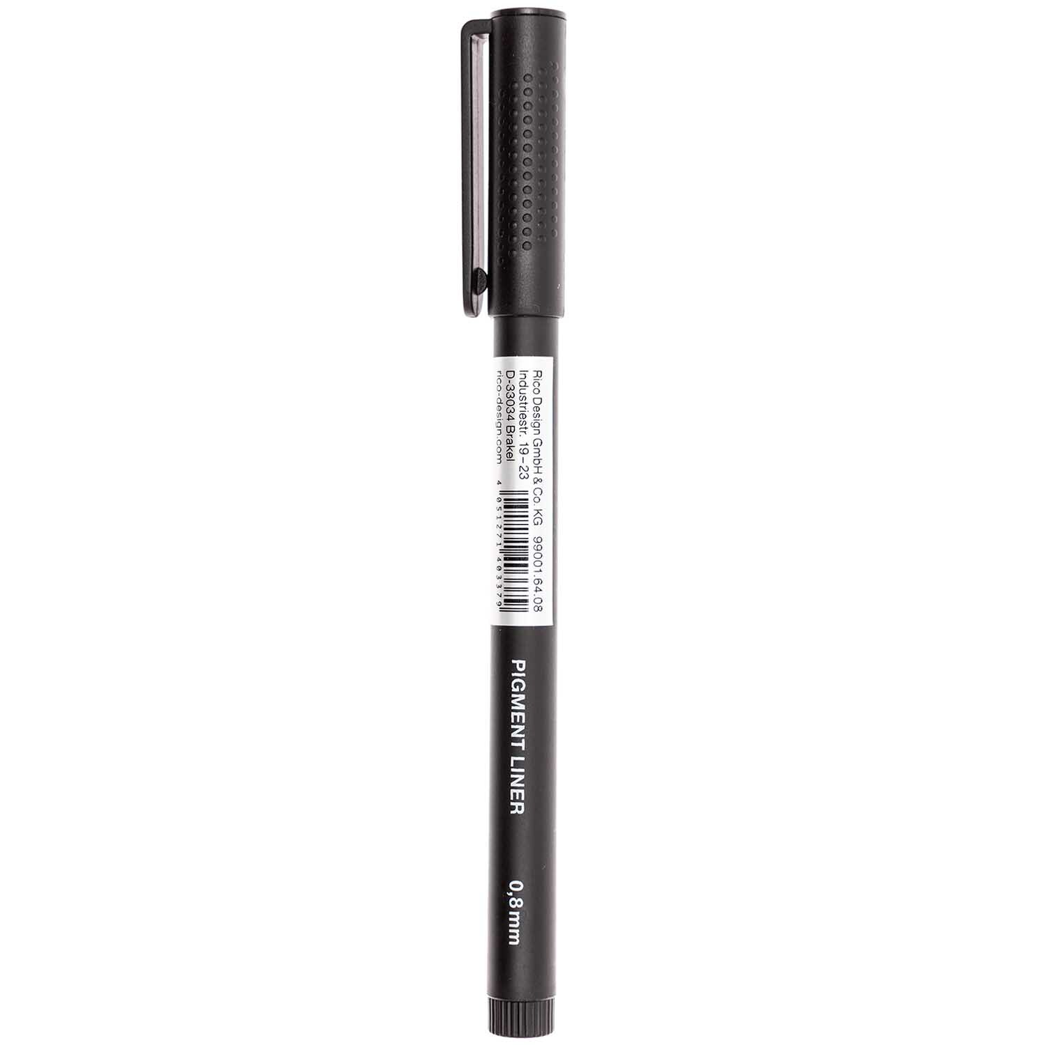 Paper Poetry Pigment Liner in Schwarz von Rico Design, ideal für präzises Zeichnen und Skizzieren.
