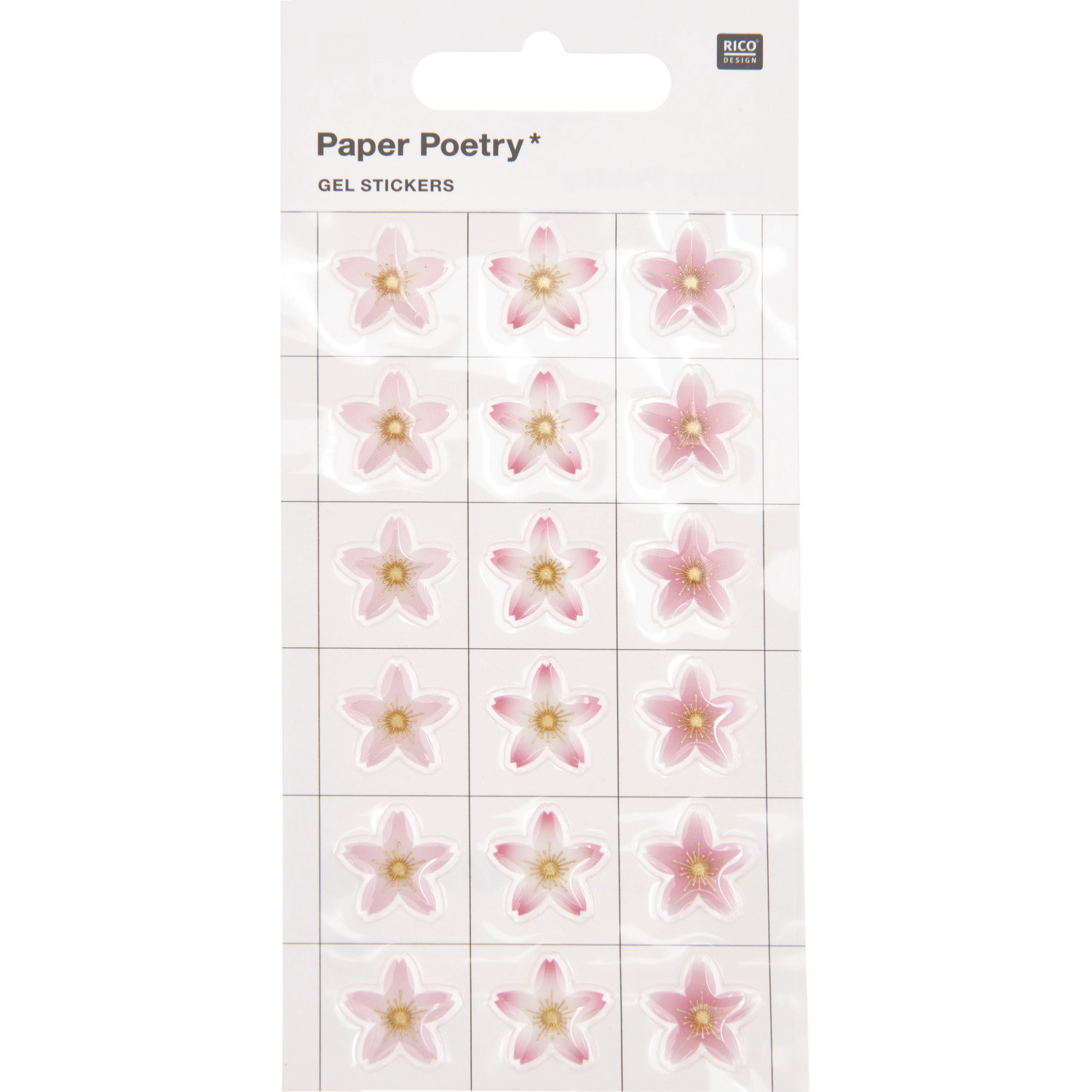 Paper Poetry Gelsticker Kirschblüten 18 Stück von Rico Design
