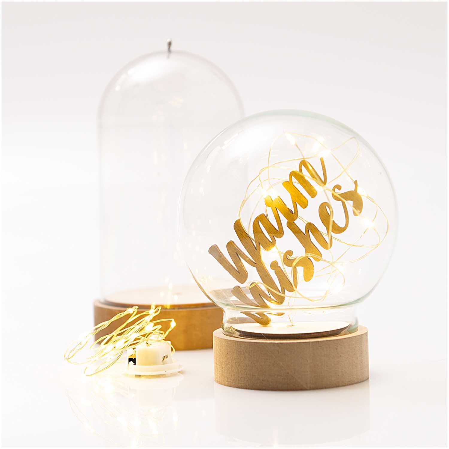LED-Lichterkette für Dekohaube gold 1,50m 15 Lichter, ideal für stimmungsvolle Beleuchtung.