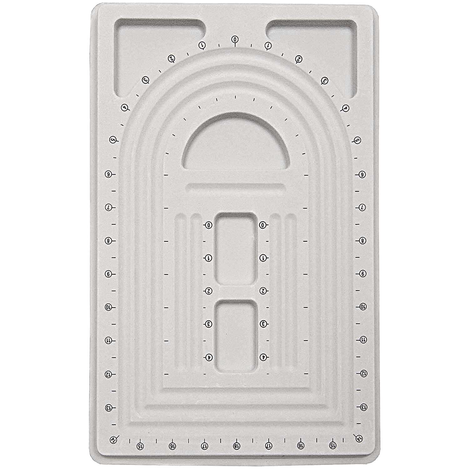 Perlenbrett von Rico Design in Grau, ideal zum Anordnen von Perlen, 36,2x23,7x1,5cm.