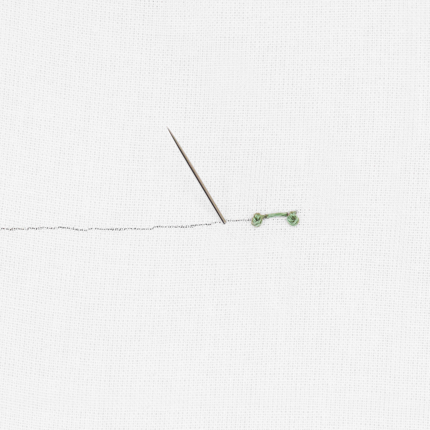 Schritt 9 in der Stickanleitung für einen Korallenstich