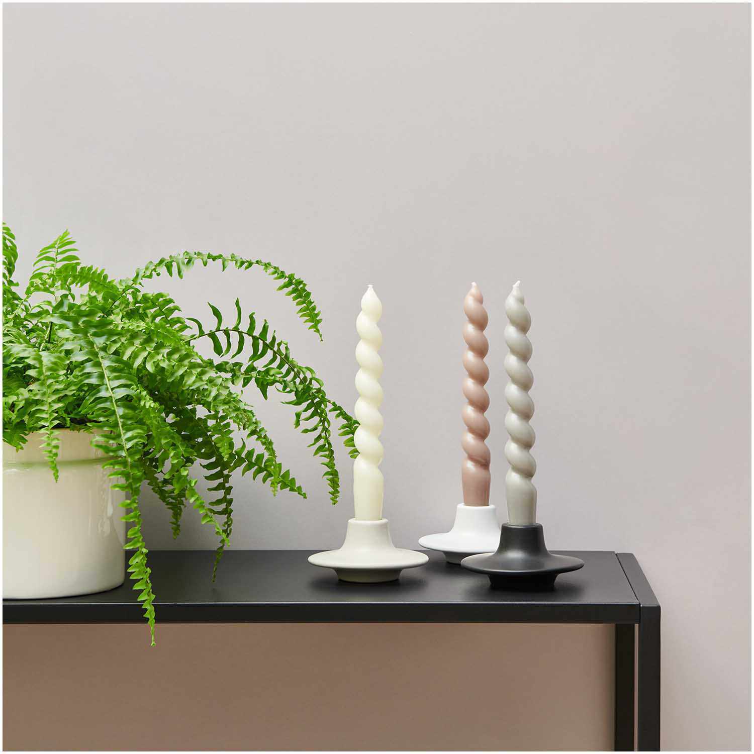 Keramikkerzenhalter 9x9x4,8cm Farbe Creme von Rico Design